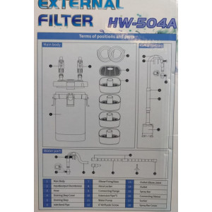 Внешний фильтр SUNSUN HW-504А, 15W, 800л/ч, до 200л